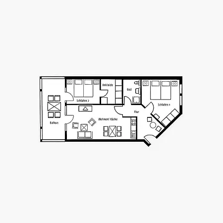 Duenenpark - Komfort Mit 2 Schlafzimmern Und Balkon Im Obergeschoss 277 * Binz