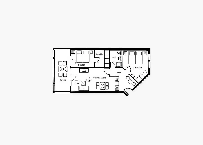 Duenenpark - Komfort Mit 2 Schlafzimmern Und Balkon Im Obergeschoss 277 * Binz